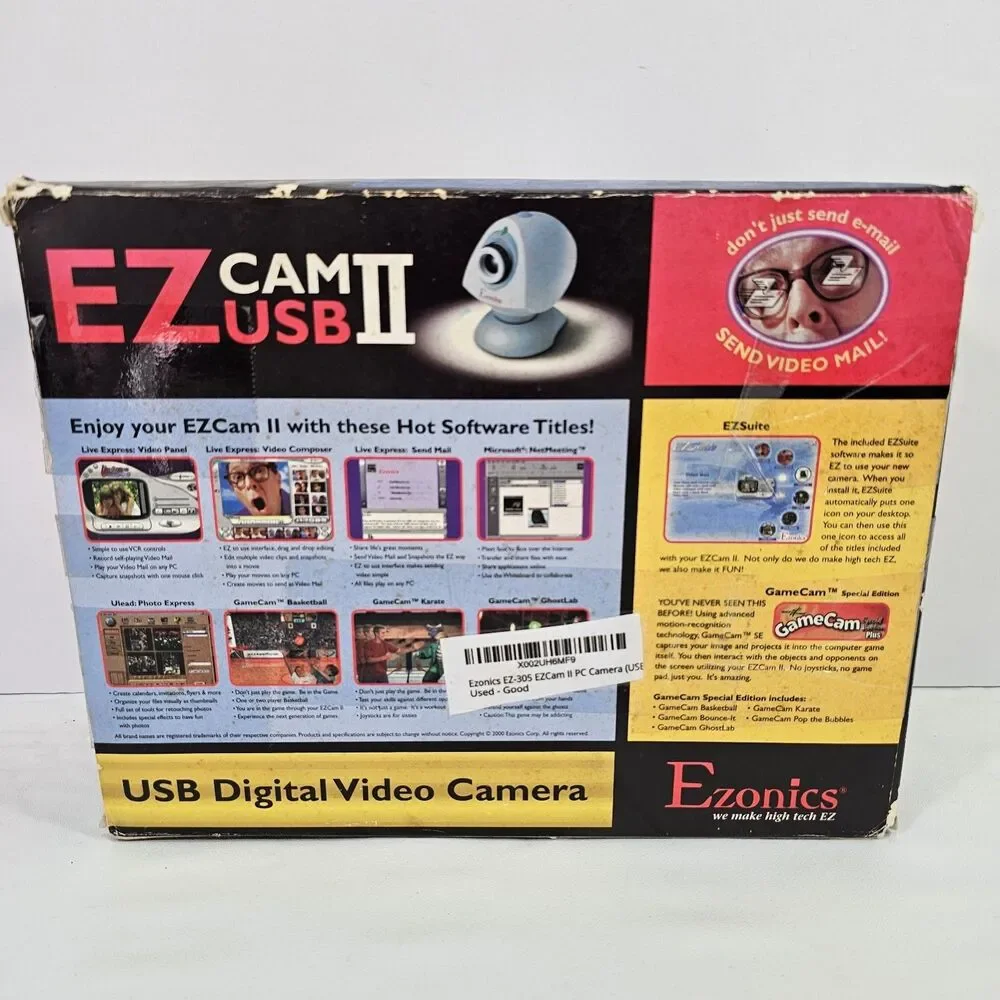 Vintage Ezonics EZCam III USB Model EZ-306 Beige 3-in-1 PC Web Camera Open Box